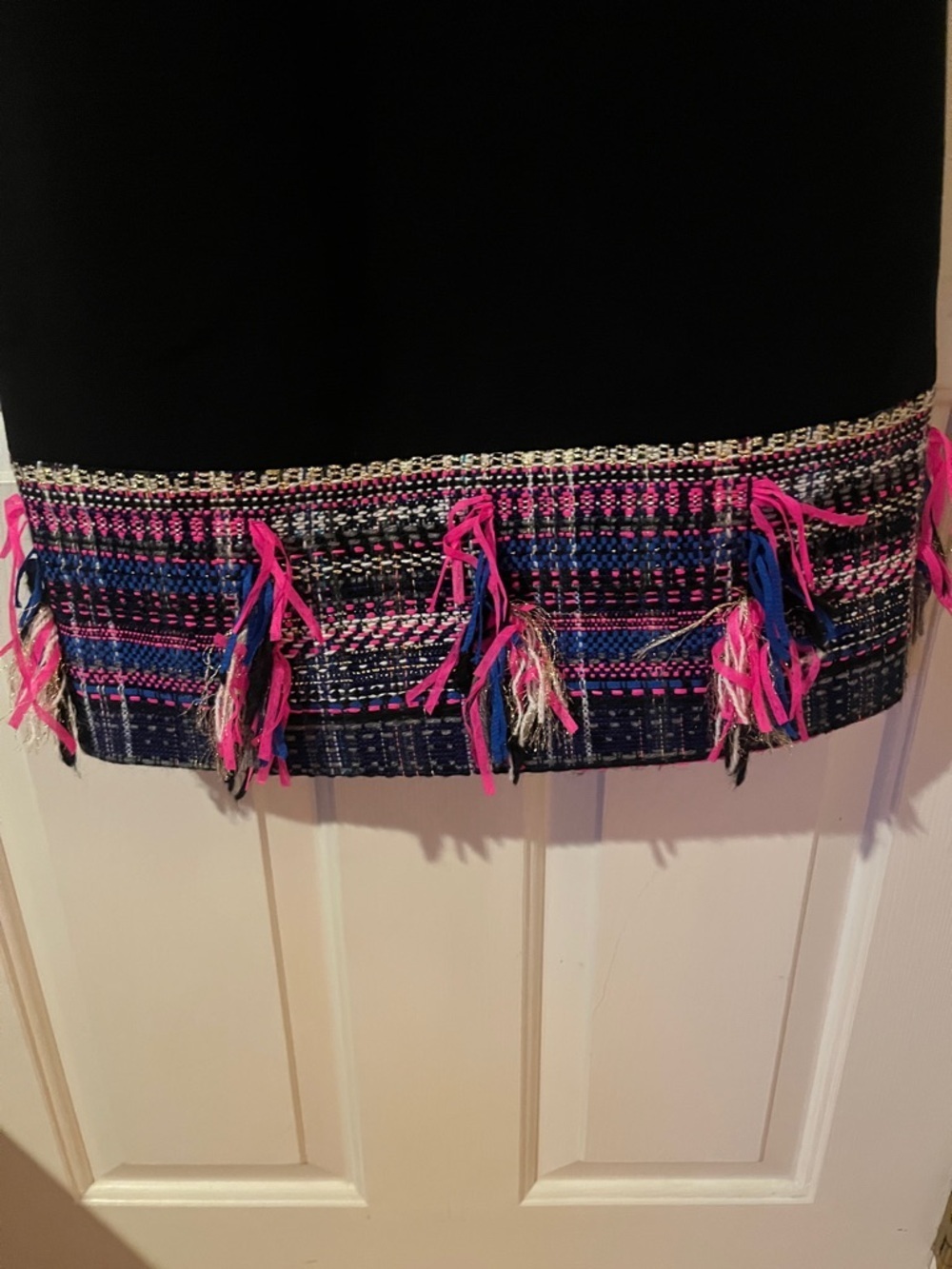Milly Dress Size 4 Black Sleeveless Pink Blue Trim Made in USA Fully Lined - Picture 3 of 7